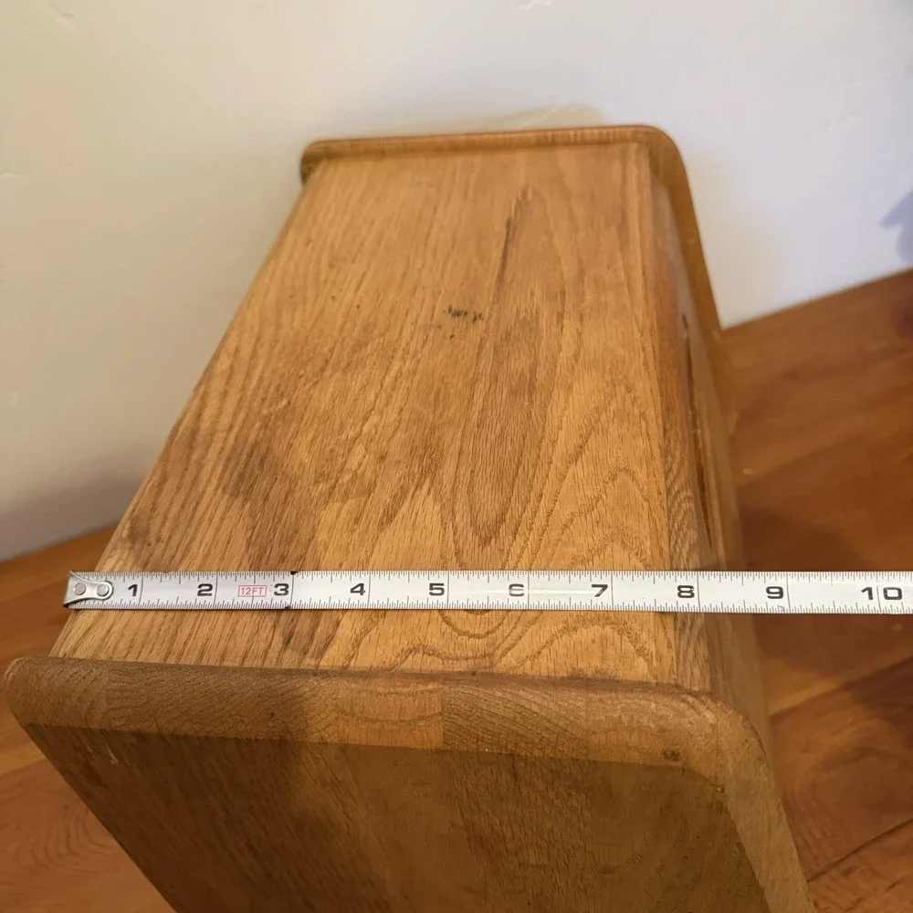 Vintage Hinge Front Solid Oak Breadbox Cutting Board